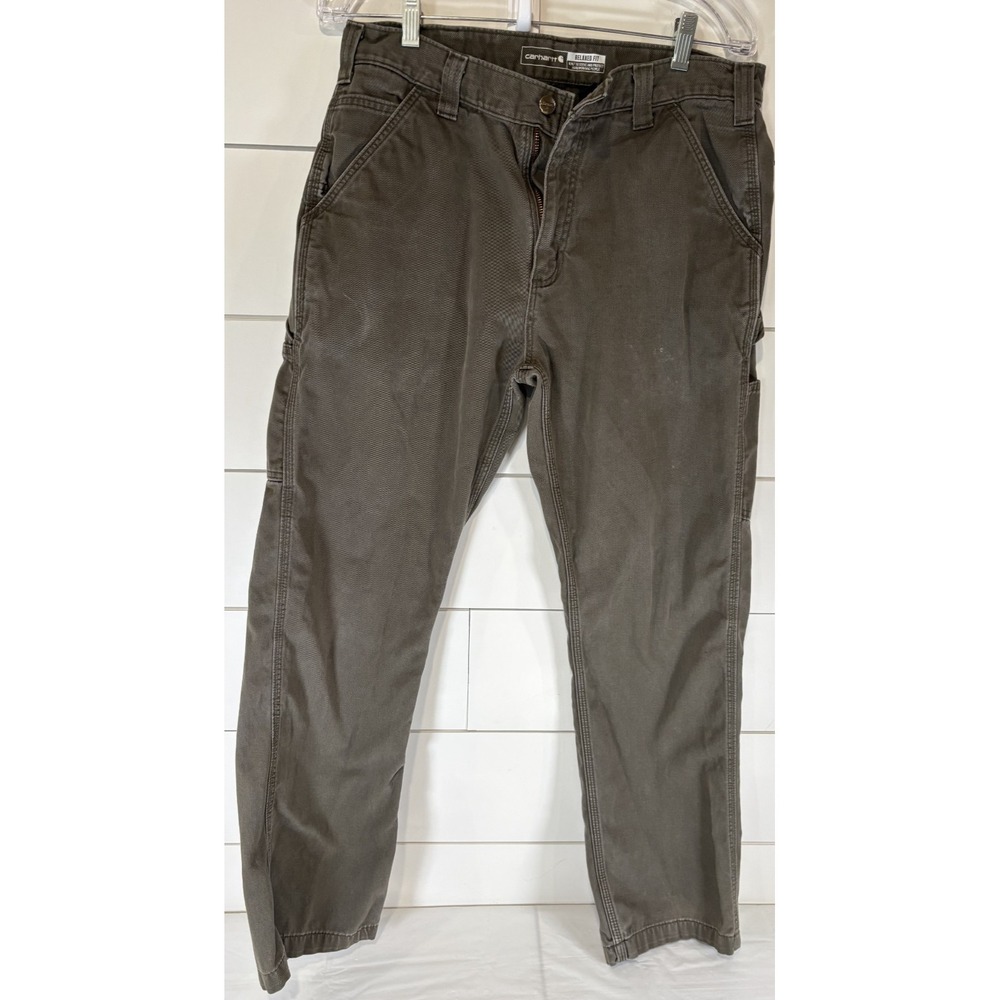 Carhartt Relaxed Fit Twill Utility Work Pants Dark‎ Gray 34x32 Cotton BN0324-M
